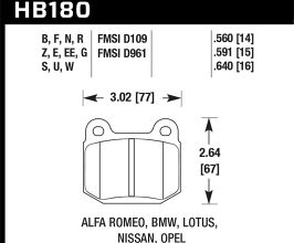 HAWK 77-82 BMW 320I / 83-90 Alfa Romeo Spider / 84-86 Alfa Romeo Spider HPS Street Rear Brake Pads for Nissan Fairlady Z33