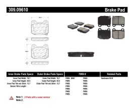 StopTech StopTech Performance ST-22 2-Piston Rear Caliper Brake Pads for Nissan Fairlady Z33