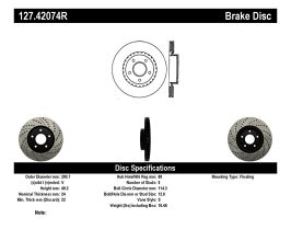 StopTech StopTech 1/02-05 Infiniti G35 (alloy disc) / 6/02-05 Nissan 350Z Slotted & Drilled Right Front Rotor for Nissan Fairlady Z33