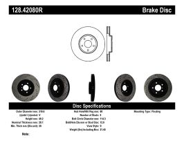 StopTech StopTech 08-09 Infiniti EX35 / 05-08 G35 / 09 G37 / 06-09 M35/M45 Drilled Right Front Rotor for Nissan Maxima A35