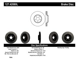 StopTech StopTech 06-07 350Z / 05-07 G35 exp Sport/ 06-07 G35X SportStop Slotted & Drilled Front Left Rotor for Nissan Maxima A35
