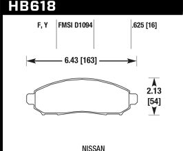 HAWK 05-15 Nissan Frontier 2WD/4WD / 05-15 Nissan Xterra HPS Street Front Brake Pads for Nissan Pathfinder R51