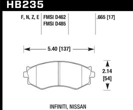HAWK 91-96 Infiniti G20/ Nissan 240SX/ Sentra HPS Street Front Brake Pads for Nissan Sentra B15