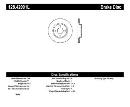 StopTech StopTech Drilled Sport Brake Rotor for Nissan Sentra B16