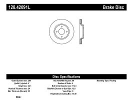 StopTech StopTech Drilled Sport Brake Rotor for Nissan Sentra B16