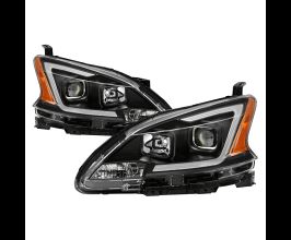 Spyder xTune 13-15 Nissan Sentra DRL LED Light Bar Halogen Projector Headlights - Black (PRO-JH-NS13-LB-BK) for Nissan Sentra B17
