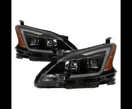 Spyder xTune 13-15 Nissan Sentra DRL LED Light Bar Proj Halogen Headlights - Blk Smoke (PRO-JH-NS13-LB-BSM) for Nissan Sentra B17