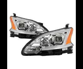 Spyder xTune 13-15 Nissan Sentra DRL LED Light Bar Halogen Projector Headlights - Chrm (PRO-JH-NS13-LB-C) for Nissan Sentra B17