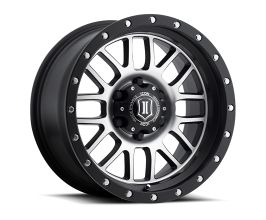 ICON Alpha 17x8.5 6x5.5 0mm Offset 4.75in BS 106.1mm Bore Satin Black/Machined Wheel for Nissan Titan A60