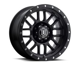 ICON Alpha 17x8.5 6x5.5 0mm Offset 4.75in BS 106.1mm Bore Satin Black Wheel for Nissan Titan A61