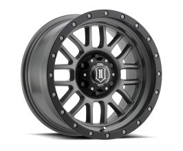 ICON Alpha 17x8.5 6x5.5 0mm Offset 4.75in BS 106.1mm Bore Titanium Wheel for Nissan Titan A61