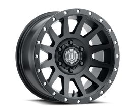 ICON Compression 17x8.5 6x5.5 0mm Offset 4.75in BS 106.1mm Bore Satin Black Wheel for Nissan Titan A61