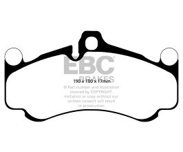 EBC 10-12 Porsche 911 (997) (Cast Iron Rotor only) 3.8 GT3 Redstuff Front Brake Pads for Porsche 911 991