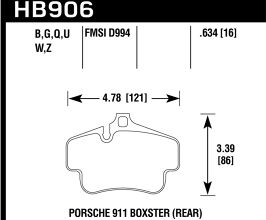 HAWK 02-10 Porsche 911 HP+ Street Rear Brake Pads for Porsche 911 991