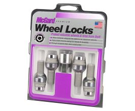 McGard Wheel Lock Bolt Set - 4pk. (Radius Seat) M14X1.5 / 17mm Hex / 28.2mm Shank Length - Chrome for Porsche 911 991