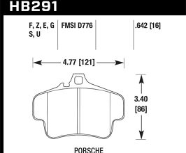 HAWK 99-00 Porsche 911 Carrera Carrera 2 Series 4 Piston Caliper HPS 5.0 Front Brake Pads for Porsche 911 996