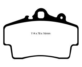 EBC 97-99 Porsche Boxster (Cast Iron Rotors only) 2.5 Yellowstuff Front Brake Pads for Porsche Boxster 986