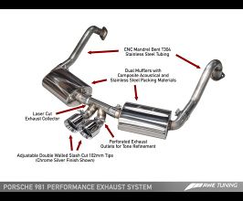 AWE Porsche 981 Performance Exhaust System - w/Chrome Silver Tips for Porsche Boxster / Cayman 981