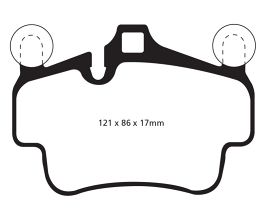 EBC 07-08 Porsche 911 (997) (Cast Iron Rotor only) 3.6 Carrera 2 Bluestuff Front Brake Pads for Porsche Boxster / Cayman 981