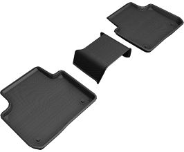 3D Mats 2019-2019 Porsche Cayenne Kagu 2nd Row Floormats - Black for Porsche Cayenne 9Y0