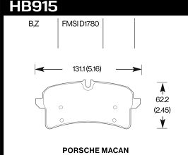 HAWK 16-18 Porsche Macan Performance Ceramic Street Rear Brake Pads for Porsche Macan 95B