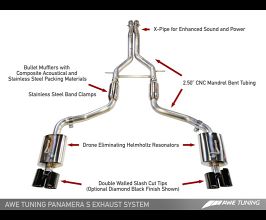 AWE Porsche Panamera S/4S Touring Edition Exhaust System - Polished Silver Tips for Porsche Panamera 970