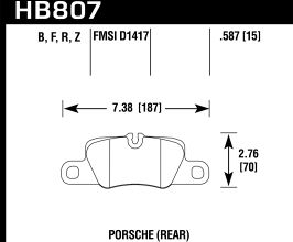 HAWK 2014 Porsche 911 HPS 5.0 Rear Brake Pads for Porsche Panamera 971