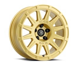 ICON Ricochet 15x7 5x100 15mm Offset 4.6in BS 56.1mm Bore Gloss Gold Wheel for Subaru Crosstrek GP