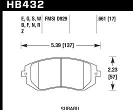 HAWK 03-05 Subaru WRX / 08-11 WRX  Blue 9012 Race Front Brake Pads for Subaru Forester SG