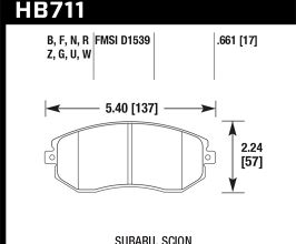 HAWK 13 Subaru BRZ / 13 Scion FR-S HPS Front Street Brake Pads for Subaru Forester SH