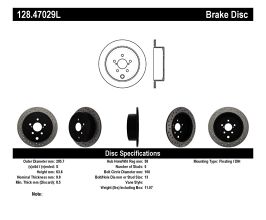 StopTech StopTech 08-10 WRX Drilled Left Rear Rotor for Subaru Forester SH