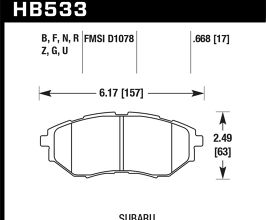 HAWK 05-08 LGT D1078 Performance Ceramic Street Front Brake Pads for Subaru Forester SJ