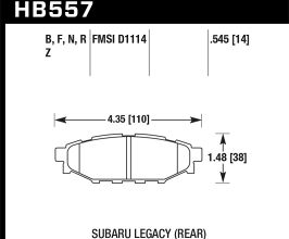 HAWK 08 WRX Rear Performance Ceramic Street Brake Pads for Subaru Forester SJ