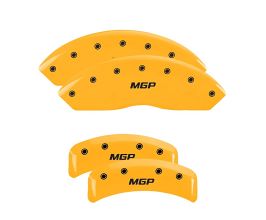 MGP Caliper Covers 4 Caliper Covers Engraved Front & Rear Yellow Finish Black Char 2006 Subaru Impreza for Subaru Impreza GD