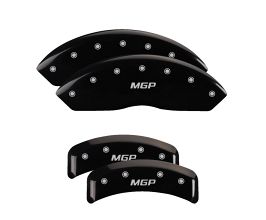 MGP Caliper Covers 4 Caliper Covers Engraved Front & Rear Black finish silver ch for Subaru Impreza GD