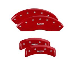 MGP Caliper Covers 4 Caliper Covers Engraved Front & Rear Red finish silver ch for Subaru Impreza GD
