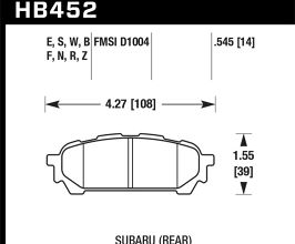 HAWK 05-06 Saab 9-2X / 06-07 Subaru Impreza 2.5i / 04-05 Impreza WRX Blue 9012 Race Rear Brake Pads for Subaru Impreza GD