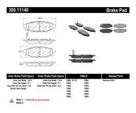 StopTech StopTech Performance 08-10 WRX Rear Brake Pads for Subaru Impreza GE