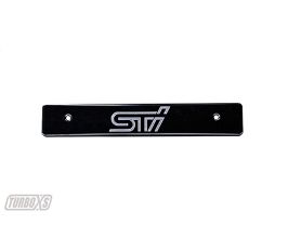 TurboXS 08-14 Subaru WRX/STi Billet Aluminum License Plate Delete Black Machined STi Logo for Subaru Impreza GJ