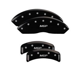 MGP Caliper Covers 4 Caliper Covers Engraved Front & Rear Black finish silver ch for Subaru Legacy BH