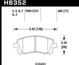 HAWK 02-03 WRX / 98-01 Impreza / 97-02 Legacy 2.5L / 98-02 Forester 2.5L D721 HPS Street Front Brake for Subaru Legacy BH