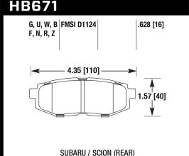 HAWK 13 Scion FR-S / 13 Subaru BRZ/10-12 Legacy 2.5 GT/3.6R HT-10 Race Rear Brake Pads for Subaru Legacy BL