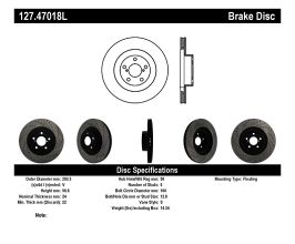 StopTech StopTech 02-10 Subaru WRX Slotted & Drilled Left Front Rotor (exc. STi) for Subaru Legacy BM