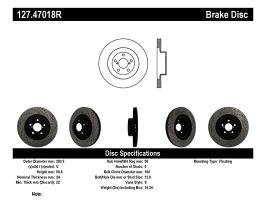StopTech StopTech 02-10 Subaru WRX Slotted & Drilled Right Front Rotor (exc. STi) for Subaru Legacy BN