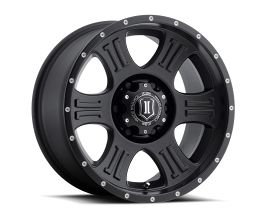 ICON Shield 17x8.5 6x5.5 0mm Offset 4.75in BS 106.1mm Bore Satin Black Wheel for Toyota 4Runner N280