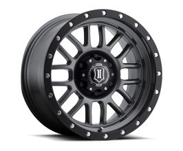 ICON Alpha 17x8.5 6x5.5 0mm Offset 4.75in BS 106.1mm Bore Gun Metal Wheel for Toyota 4Runner N280