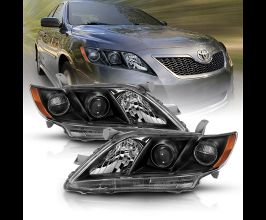 Anzo 2007-2009 Toyota Camry Projector Headlight Black Amber for Toyota Camry XV40
