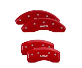 MGP Caliper Covers 4 Caliper Covers Engraved Front & Rear Red Finish Silver Characters for 2018 Toyota Camry for Toyota Camry XV70