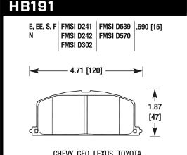 HAWK 87 Toyota Corolla FX16 / All Toyota MR2 HPS Street Front Brake Pads ( FMSI p/n D242 MUST CALL) for Toyota Celica T180