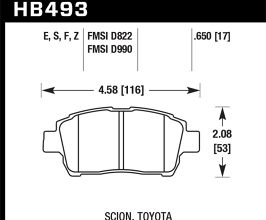 HAWK 04-07 xA/xB / 2000 MR2 Spyder D990 HPS Street Front Brake Pads for Toyota Celica T230